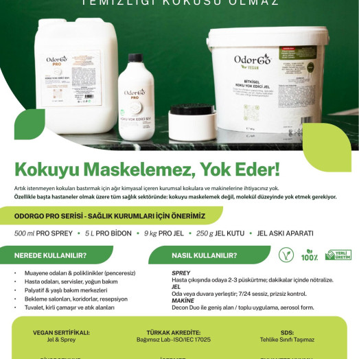 ODORGO PRO Kurumsal Koku Yok Ediciler (Profesyonel · 2 Kat Konsantre · B2B)