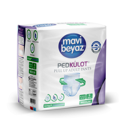 Mavi Beyaz Pull Up Adult Pants