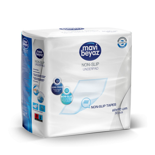 Mavi Beyaz Non-Slip Underpad